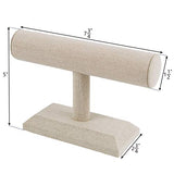 MOOCA Linen Covered Wood Jewelry Display, Jewelry Stand, Perfect for Bracelet Bangle Watch for Home Organization, Store, Tradeshow and Showcase, 7 MOOCA