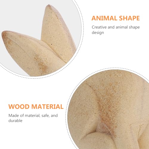 Healifty Natural Unfinished Wooden Rabbit to Paint DIY Easter Wood Decoration Ornament Farmhouse Wood Bunny Figure Embellishment Crafts for Home Healifty