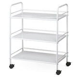 Yaheetech 3 Tier Durable Metal Multi-Purpose Rolling Utility Cart, Rolling Esthetician Cart Storage Craft Cart Kitchen Cart with Handle and Locking Yaheetech