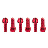 CNC MTB Caliper Bolts,Bike disc Brake Caliper Bolts M6x18mm Steel Alloy，Red CNC