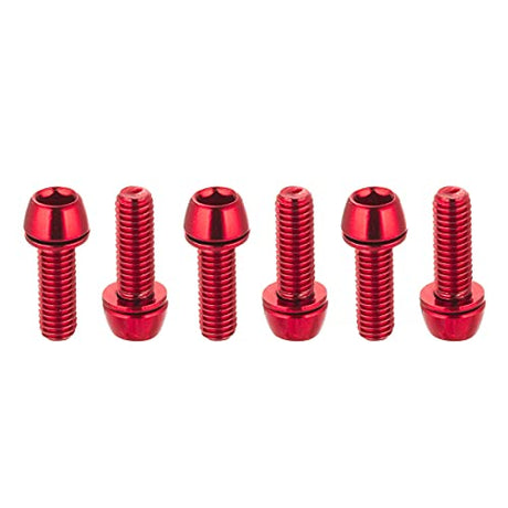CNC MTB Caliper Bolts,Bike disc Brake Caliper Bolts M6x18mm Steel Alloy，Red CNC