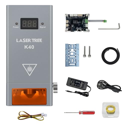 LASER TREE 40W+ Laser Module K40, 40W Optical Output Laser Module Designed for Powerful Cutting, Higher Accuracy Laser Module with Air Assisst, Laser - WoodArtSupply