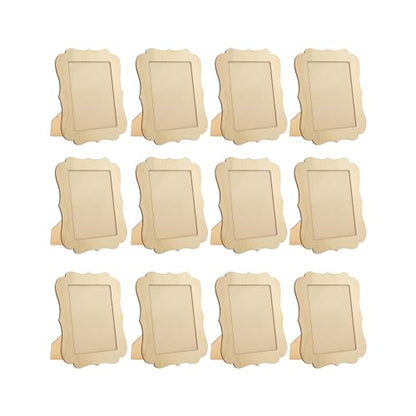 12-Pack Wooden Picture Frames for 6x8 Photos Quatrefoil Shaped Frames Unfinished Wood Photos Frames for DIY Crafts - WoodArtSupply