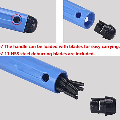 Deburring Tool Kit Deburring Cutters Set with 11 High Speed Steel BS1010 Blades,Precision Edge Burr Removal on Metal, Aluminum, Copper, Resin Gawon