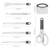 REALIKE Craft Weeding Tools for Vinyl Cardstock Crafting Basic Set Scraper/Spatula/Scissors/Tweezers/Weeder Tool Kit for Cricut/Silhouette/Siser REALIKE