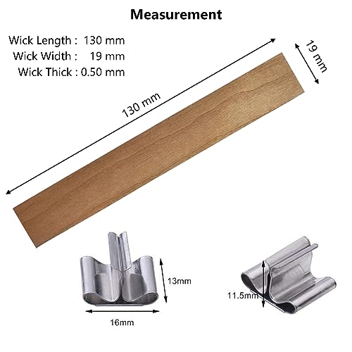 MadMedic 100 PCS Candle Wick 0.75 x 5.12 inch Natural Wooden Wicks for Candle Making, Candle DIY Wick Smokeless Wood Wicks with Candle Wick Holders MadMedic