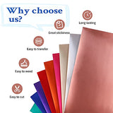 HTVRONT Matte Metallic Vinyl Permanent, 9 PCS 12"x12" Metallic Vinyl Sheets - Permanent Adhesive Vinyl for Cricut Machine & Silhouette Cameo HTVRONT