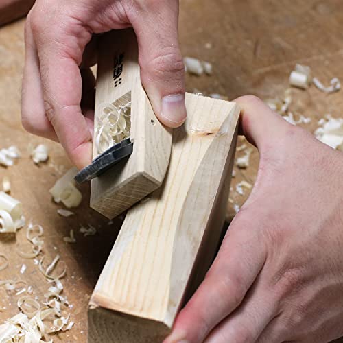 KAKURI Mini Hand Plane for Wood 24mm [Curved Sole] Made in JAPAN, Japanese Small Wood Planer Tool for Woodworking, Smoothing Curve, 4.8 x 1.4 x 1.5 KAKURI