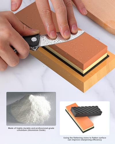  Complete Knife Sharpening Stone Kit - Goodjob Premium Japanese  Whetstone Knife Sharpener Tool - Dual Grit 400/1000 3000/8000 Wet stone  with Cut Resistant Gloves, Chisel Honing Guide, Bamboo Base : Tools & Home  Improvement