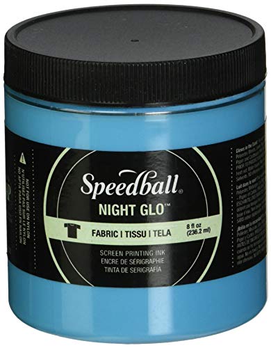 Speedball Fabric Screen Printing Ink, 8-Ounce, Night Glo Blue, Glow in The Dark Speedball