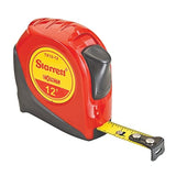 Starrett Exact Retractable Imperial Pocket Tape Measure with Nylon Coating, Self Adjusting End Hook, and Steel Belt Clip - 1/2" Width x 12' Length - Starrett