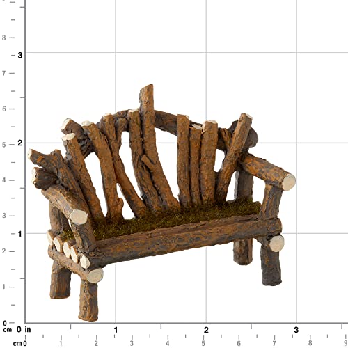 Mini Wooden Bench with Moss by ArtMinds - Bohemian Fairy Garden Decor ArtMinds