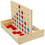 JOYPRO Wooden 4 in a Row Game, Kids Board Games for Kids 5 6 8 10 12 Year Olds, Travel Games for Kids and Adults, 2 Player Classic Family Board Games JOYPRO