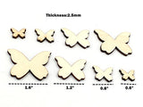 Kinteshun Natural Wood Unfinished Cutout Veneers Slices for Patchwork DIY Crafting Decoration(100pcs,Mixed Sizes,Butterfly Shape) Kinteshun