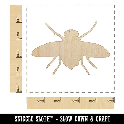 Fly Insect Sketch Unfinished Wood Shape Piece Cutout for DIY Craft Projects - 1/4 Inch Thick - 4.70 Inch Size Sniggle Sloth