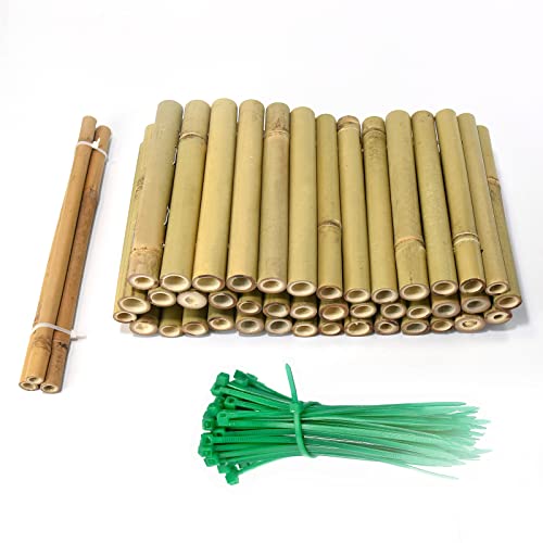 Jollybower 8x39IN Natural Bamboo Edging, Bamboo Garden Border Edging, Outdoor Landscape Edging for Decorative Garden, Patio Flower Garden Bed, Lawn, - WoodArtSupply