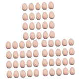 COHEALI 60 pcs Easter Eggs Unfinished Wooden Eggs White Wooden Eggs Unfinished Unpainted Wooden Eggs Wooden Hen Eggs Wood Eggs for Crafts Paint kit COHEALI