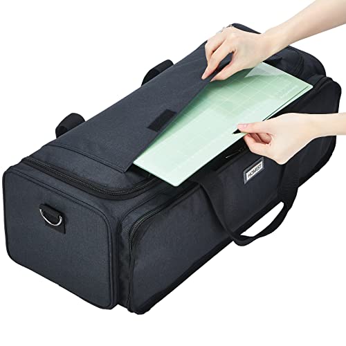 HOMEST Carrying Case for Cricut Explore Air 2/Cricut Maker/Maker 3, Carrier with Multi pockets for 12x12 Mats, Vinyl Rolls, Pens, other tools - WoodArtSupply