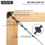 SANKINS Anti-Sag Gate Kits for Wooden Fence, Black Gate Support Cable Kit Hardware, Gate Sag Frame Kit Hardware for Wooden Fence, Wood Gate Door SANKINS