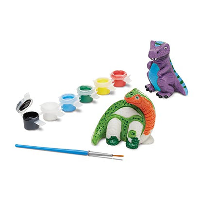 Melissa & Doug Created by Me! Dinosaur Figurines Craft Kit (2 Resin Dinosaurs, 6 Paints, Paintbrush) - WoodArtSupply