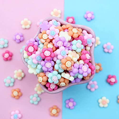 SUKPSY 100 Pcs Flatback Resin Flowers Mixed Loose Embellishments for DIY Crafts Hair Clips Phone Case Decorations Accessories (100)… SUKPSY