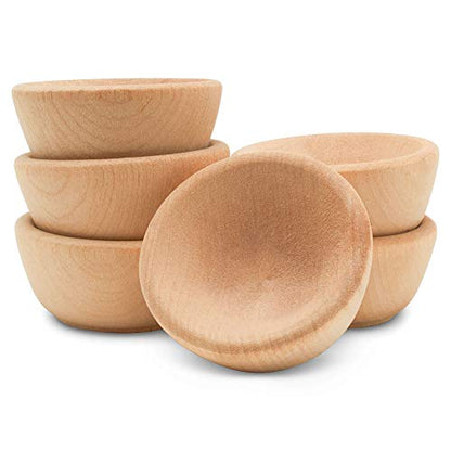 Wooden Craft Bowls Unfinished 2-1/2 inch Set of 12, for Crafts, Sorting, & Artisan Boards | Spice/Nuts/Condiment Bowls, by Woodpeckers