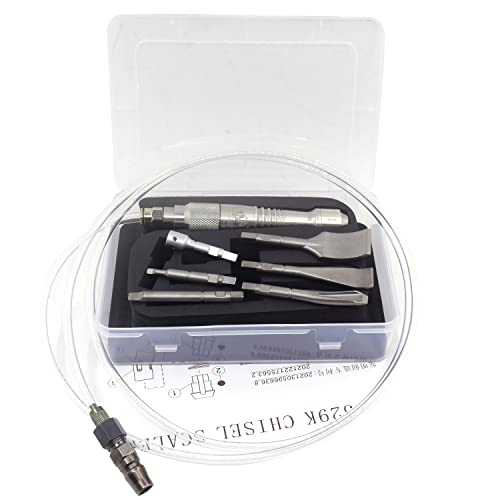Air Scaler Gouge Chisel Micro Air Flux Chipper Pneumatic Scraper Medical Gypsum Breaker Stomatology Engrave 5pcs Flat Chisel Bull Point Chisel Jitterbug