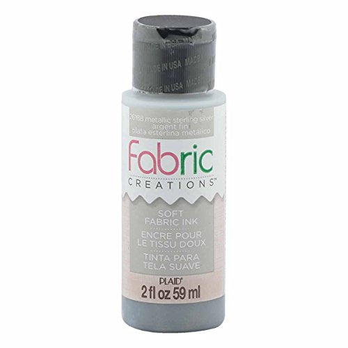Fabric Creations Fabric Ink in Assorted Colors (2-Ounce), Metallic Sterling Silver Mod Podge