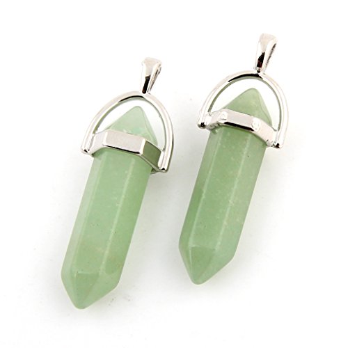 Mutilcolor 50pcs Gemstone Bullet Meditation Healing Pointed Chakra Crystal Stone Random Color Pendants for Necklace Jewelry Making Cmidy