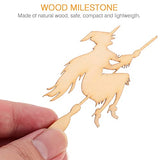 20Pcs Halloween Wood Cutouts Pumpkin Witch Cutout Unfinished DIY Painting Wooden Slices Embellishment Party Decor Woodsy Decor Witch Decor NUOBESTY