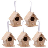 ARTIBETTER 5pcs Finch Breeding for of Home Decor Party to Imitation Paintable Handmade Tiny Easter Country Wooden Mini Throstle Outdoors Nest Pendant ARTIBETTER