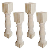 Btibpse 12.5" Traditional Bench Legs Unfinished Coffee Table Legs, TV Bench Leg, Set of 4 Btibpse