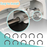 LUTQ 10 Pack of Retaining Clip Rings for Cricut Maker - Carbon Steel Fixed Clamp Ring Compatible with Cricut Maker Rubber Roller Replacement Parts - LUTQ