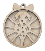 Ornament Door Sign 3 Pieces Laser Cut Out Unfinished RND72 The Wood Shape Store