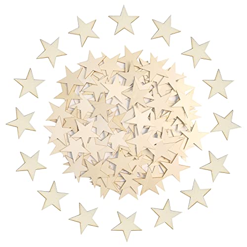 HADDIY 2 Inch Wooden Stars for Crafts,100 Pcs Unfinished Wood Star Cutouts Ornaments for Wooden Flags Making and Art Craft - WoodArtSupply