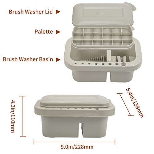 MyLifeUNIT Paint Brush Cleaner, Paint Brush Holder and Organizers with Palette for Acrylic, Watercolor, and Water-Based Paints (Grey) MyLifeUNIT
