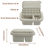 MyLifeUNIT Paint Brush Cleaner, Paint Brush Holder and Organizers with Palette for Acrylic, Watercolor, and Water-Based Paints (Grey) MyLifeUNIT