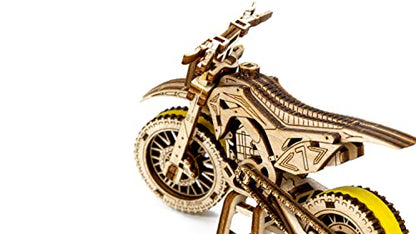 Motocross 3D Wooden Motorcycle Puzzle for Adults - Intricate Model Building Kit - WoodArtSupply