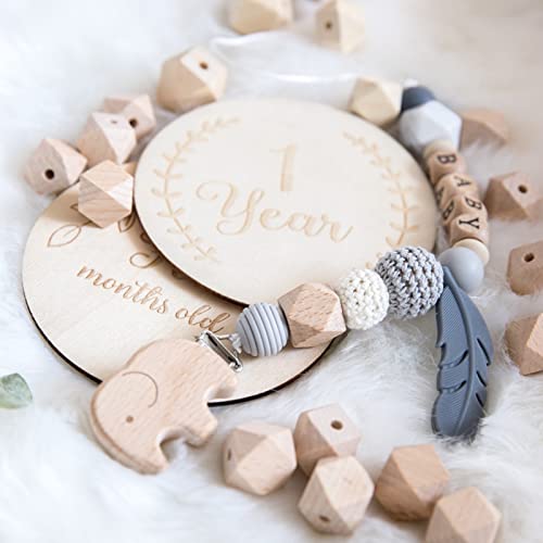 Lyellfe 300 Pieces Geometric Wood Beads, 16mm Hexagon Wood Beads, Unfinished Natural Polygon Spacer Beads for DIY Crafts, Gifts, Necklace, Jewelry Lyellfe