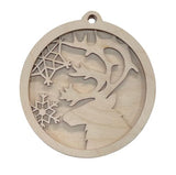 Deer & Snowflakes Door Sign 3 Pieces Laser Cut Out Unfinished RND39 The Wood Shape Store