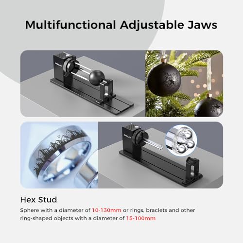 Official Creality Rotary Kit Pro, Laser Rotary Roller 3 in 1 Multi-Function Engraving Accessories for Laser Engraver, Jaw Chuck Rotary for Engraving