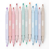 GOTIDEAL Aesthetic Cute Pastel Highlighters set, Dual tip 12 Pack No Bleed Bible Highlighters pen for office journal, School study accessory supplies GOTIDEAL
