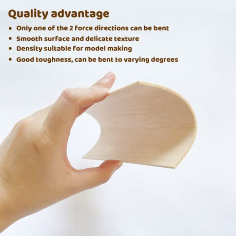 MUXGOA 20 Pcs Wood Sheets,Unfinished Balsa Wood Sheets for Crafts DIY Wood Sheets Thin Wood Sheets for Wooden DIY Ornaments,Scrabble Tiles,House MUXGOA