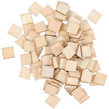 Amosfun 200 Pcs 10mm Wooden Coasters Wood- Burning Blanks Blank Tiles for Crafts Rounds Unfinished Plank Squares Craft- Square Wood Slices Blank Wood Amosfun