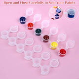 Caffox 240 Pieces Empty Paint Pot, 40 Strips Acrylic Mini Paint Container Strip Storage with Lid for Classrooms School Art and Crafts Paint 3ml/ Caffox