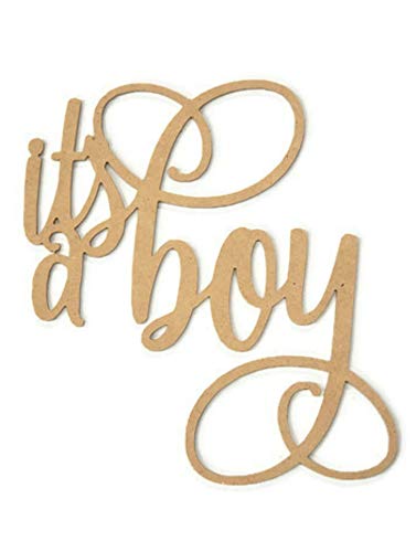 Michelle's aDOORable Creations It's A Boy DIY Wood Word Wall Art Baby Shower Decorations Gender Reveal Baby Announcement Hanging Baby Sign - WoodArtSupply