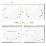 Monliful Pack of 4 Oval Inlay Template Set, Router Templates for Woodworking,Router Jig Templates Decorative Templates Monliful