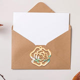 Hollow Rose Flower Mini Wooden Slices DIY Crafts Cutouts Wooden Scrapbooking Flower Shaped Hanging Ornaments for Valentine's Day Wedding Party Abaodam