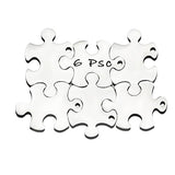 6Pcs Blank Stamping Tags,Blank Matching Puzzle Necklace,Engraving Blank Name Tags Metal Stainless Steel Laser Engravable Patterns as Pet Tags,Key Rainteam