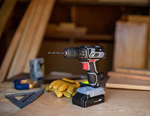 Cordless Drill/Driver Kit, 20V MAX 3/8” Keyless Chuck Compact Drill Set 2.0A Battery, Charger, 18+1 Torque Clutch, 0-650 No Load Speed, 309 In-lbs CottonKing